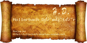 Hollerbach Dömötör névjegykártya